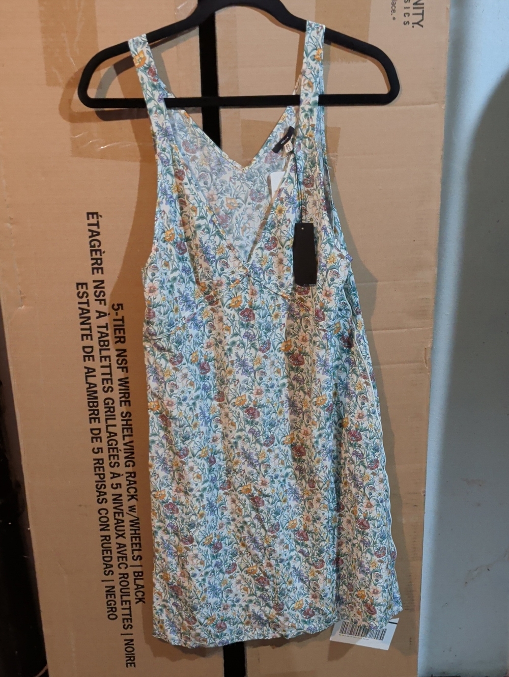 Nwt $595 R13 Ecru Light Blue Floral V-Neck Mini Sleeveless Summer Slip Dress